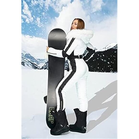 Womens Winter Onesie Ski Jumpsuits Outdoor Sports Waterproof Snowsuit - Picture 5 of 7